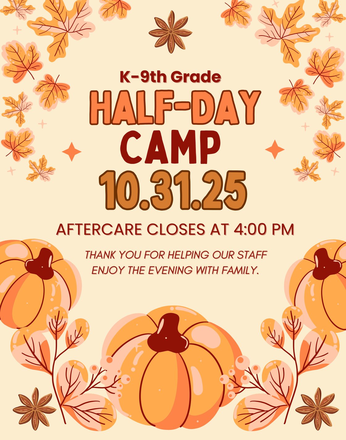 10-31-25 Half Day Camp