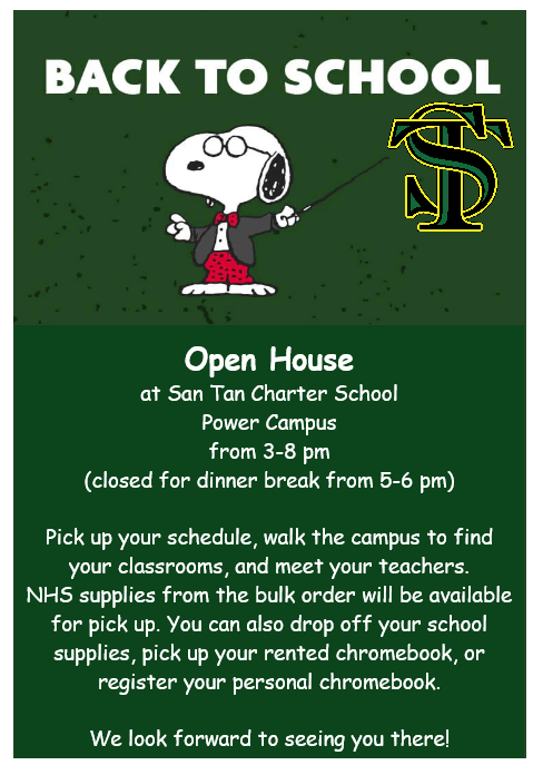 Back to School Night- Open House 