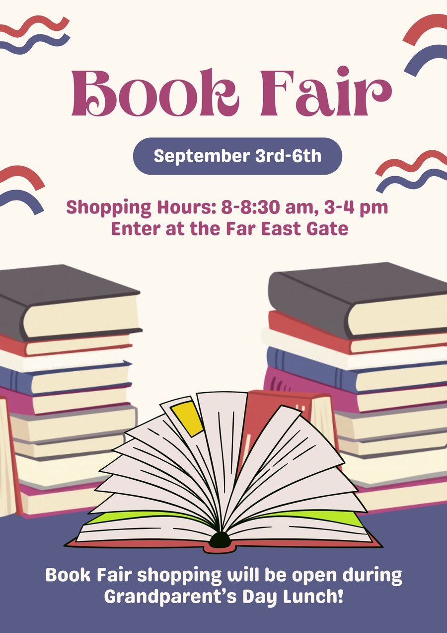 Blue Purple Flat Illustration Book Fair Poster (2)