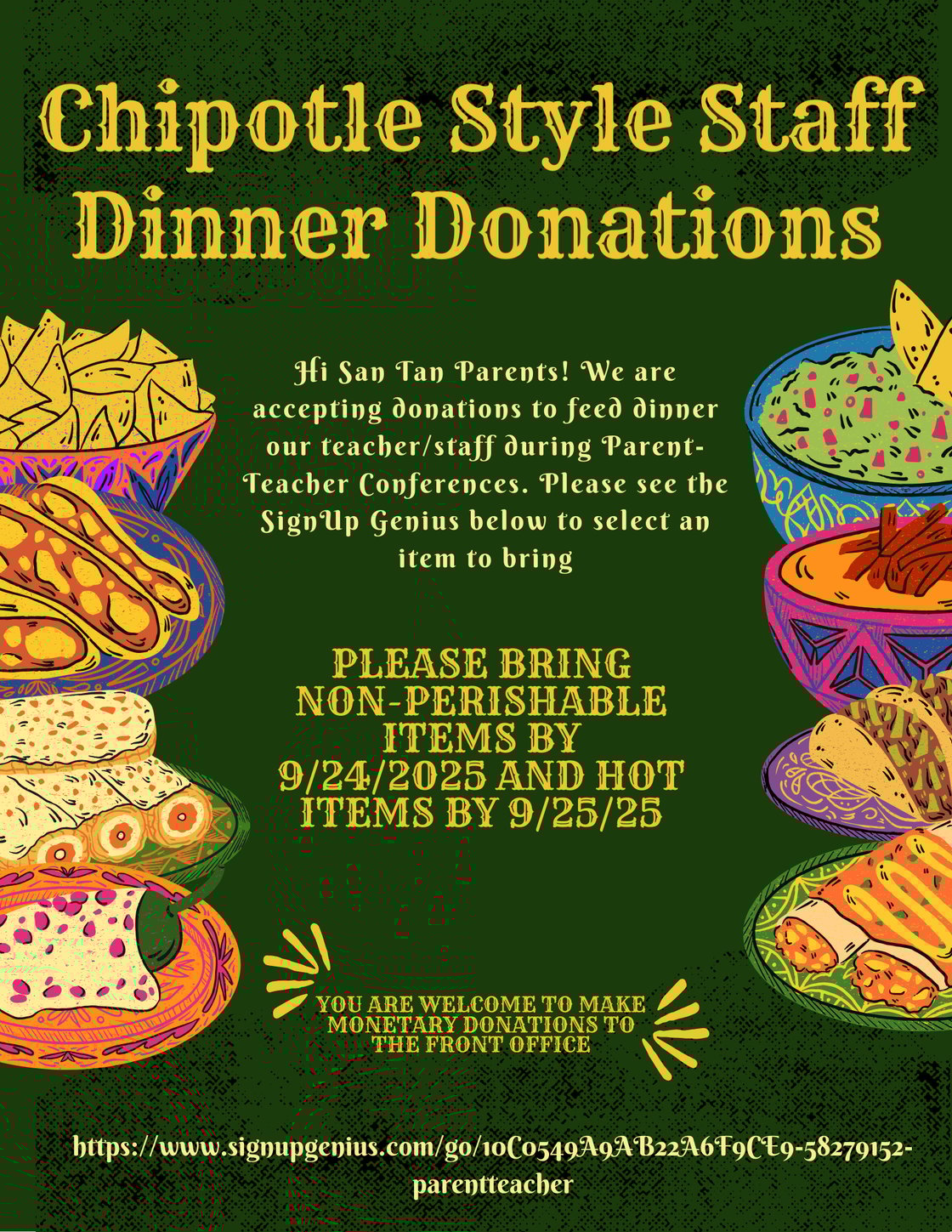 Green Mexican Food Showcase Illustrative Flyer