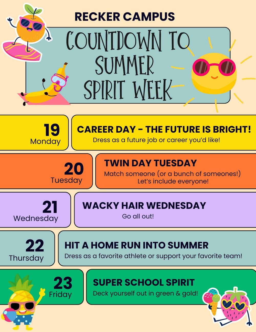 May 2025 spirit week